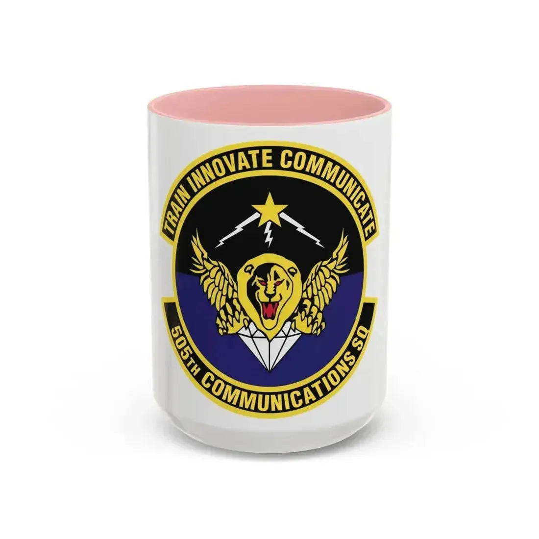 505th Communications Squadron (U.S. Air Force) Accent Coffee Mug 15oz Pink - Go Mug Yourself