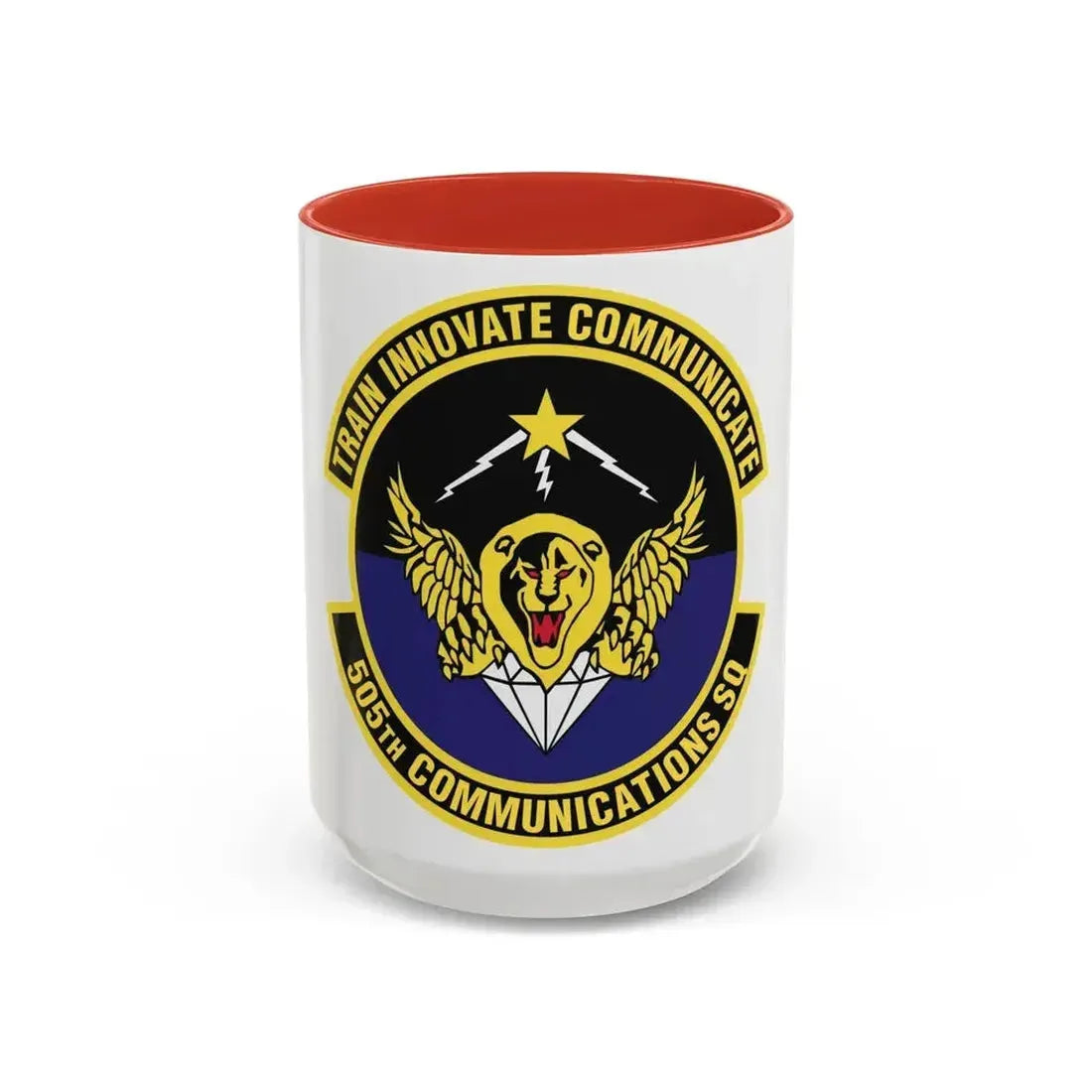 505th Communications Squadron (U.S. Air Force) Accent Coffee Mug 15oz Red - Go Mug Yourself