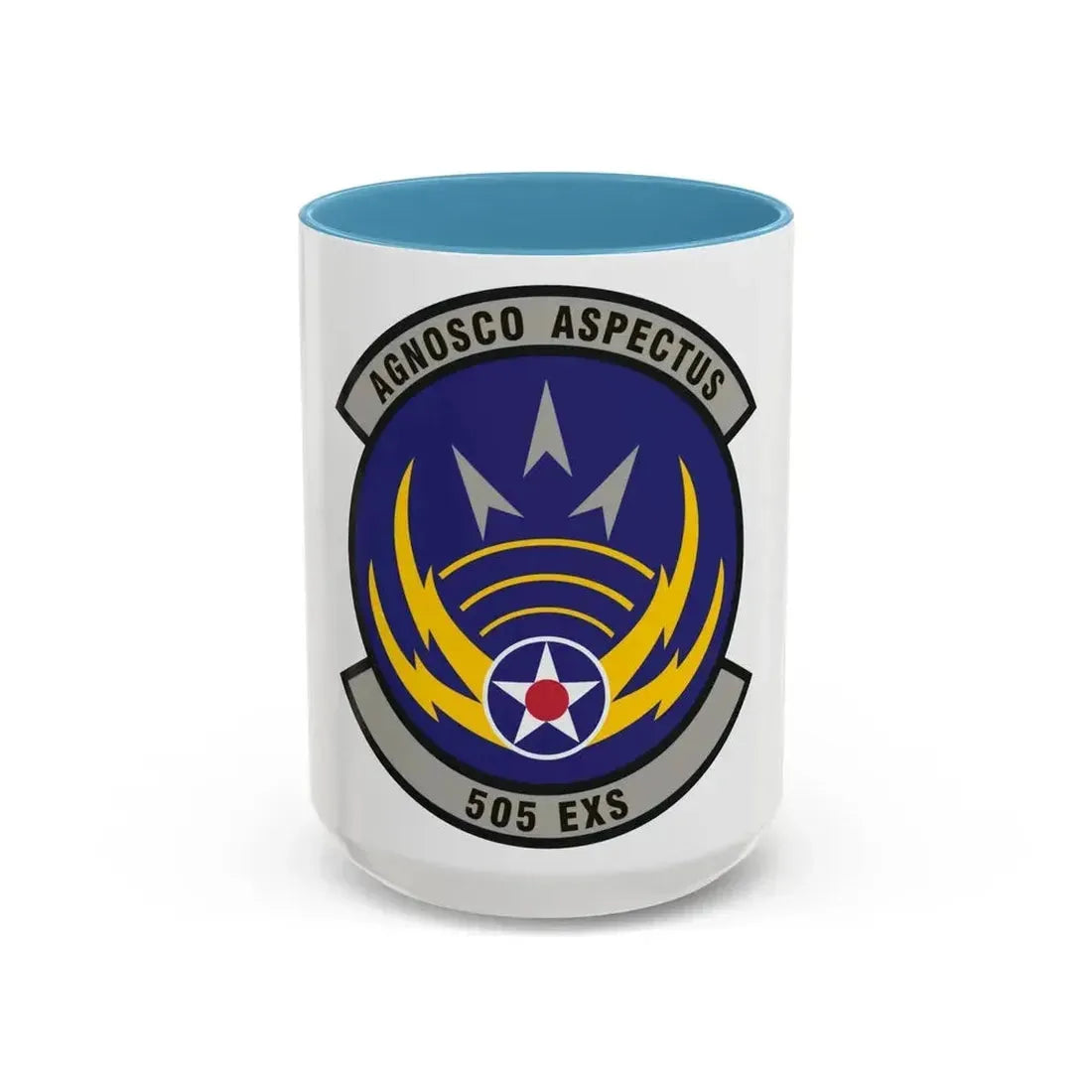 505th Exercise Control Squadron (U.S. Air Force) Accent Coffee Mug 15oz Light Blue - Go Mug Yourself