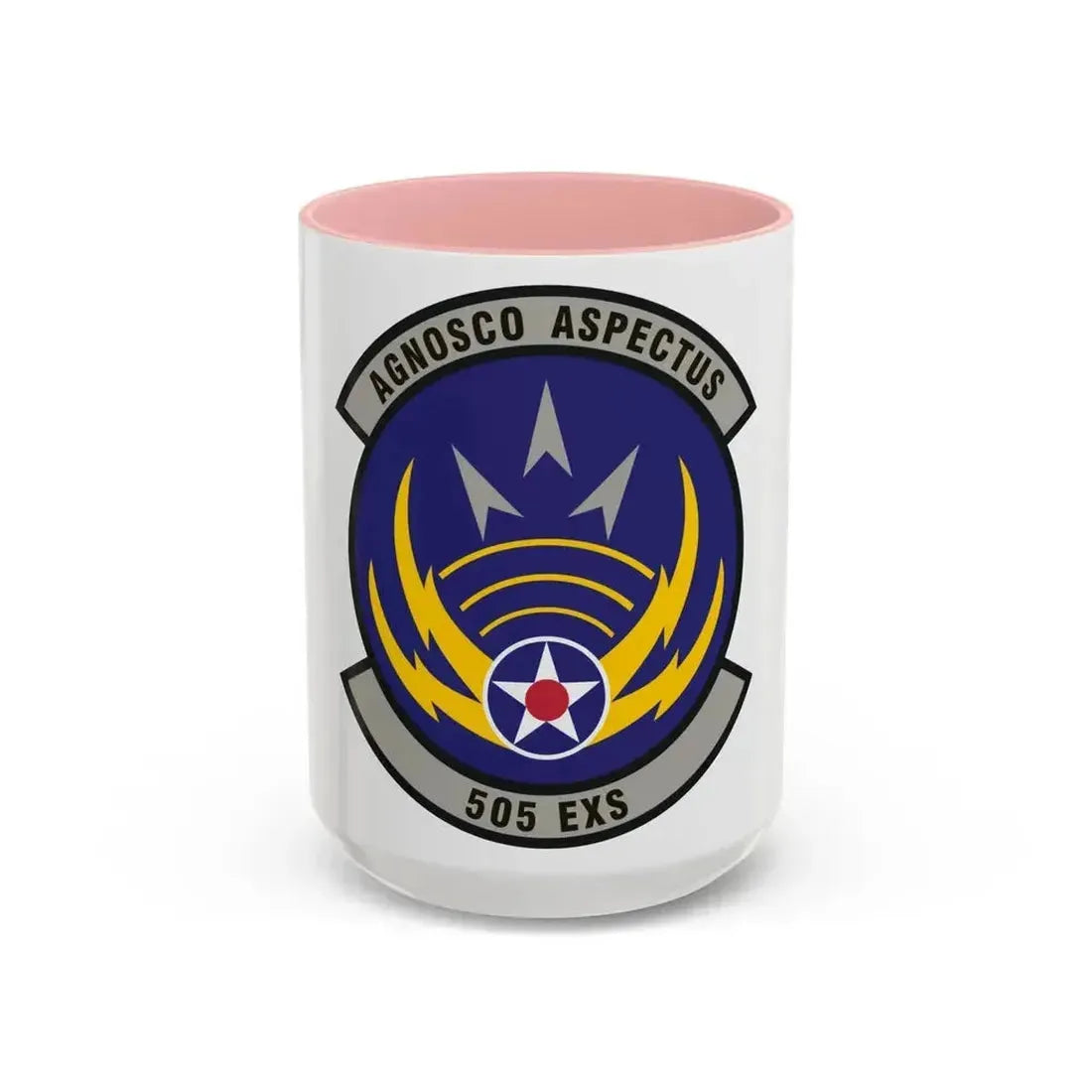 505th Exercise Control Squadron (U.S. Air Force) Accent Coffee Mug 15oz Pink - Go Mug Yourself