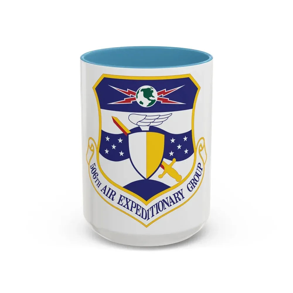 506th Air Expeditionary Group (U.S. Air Force) Accent Coffee Mug 15oz Light Blue - Go Mug Yourself