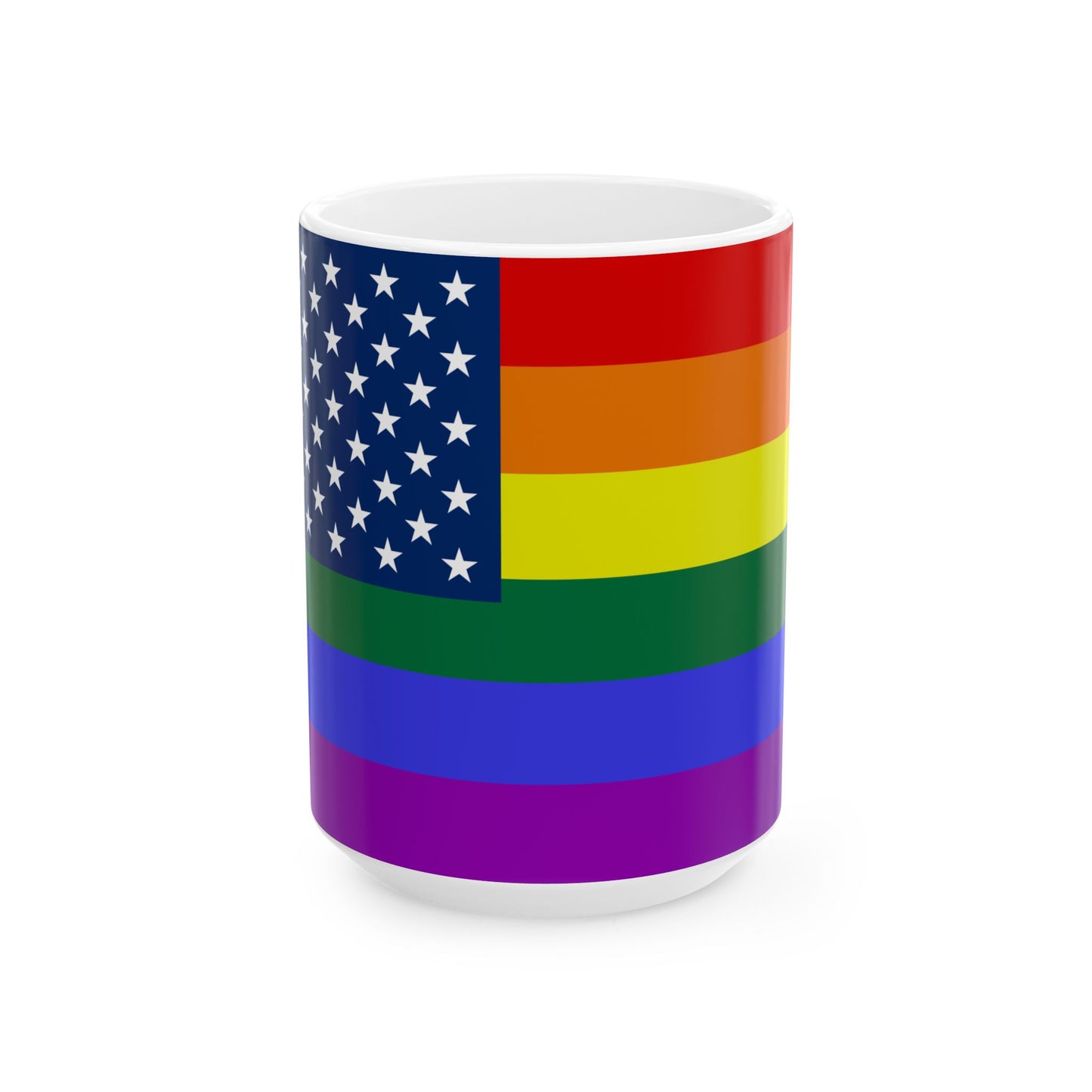 LGBT USA flag cropped (United States) White Coffee Mug
