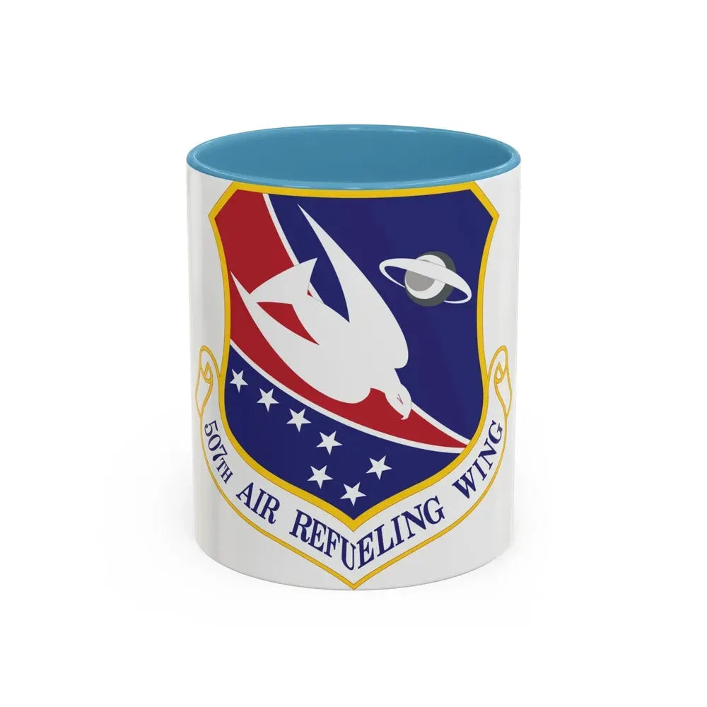 507th Air Refueling Wing (U.S. Air Force) Accent Coffee Mug 11oz Light Blue - Go Mug Yourself