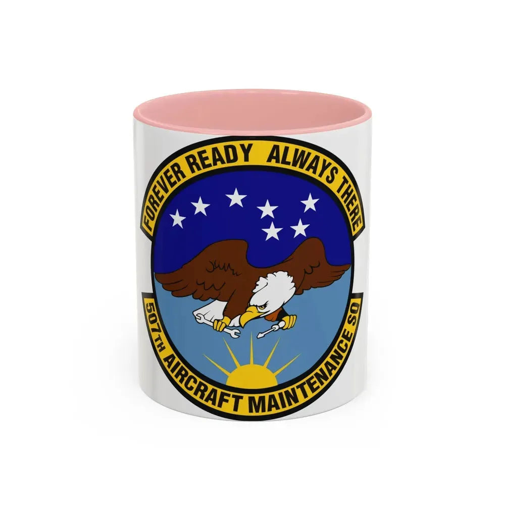 507th Aircraft Maintenance Squadron (U.S. Air Force) Accent Coffee Mug 11oz Pink - Go Mug Yourself