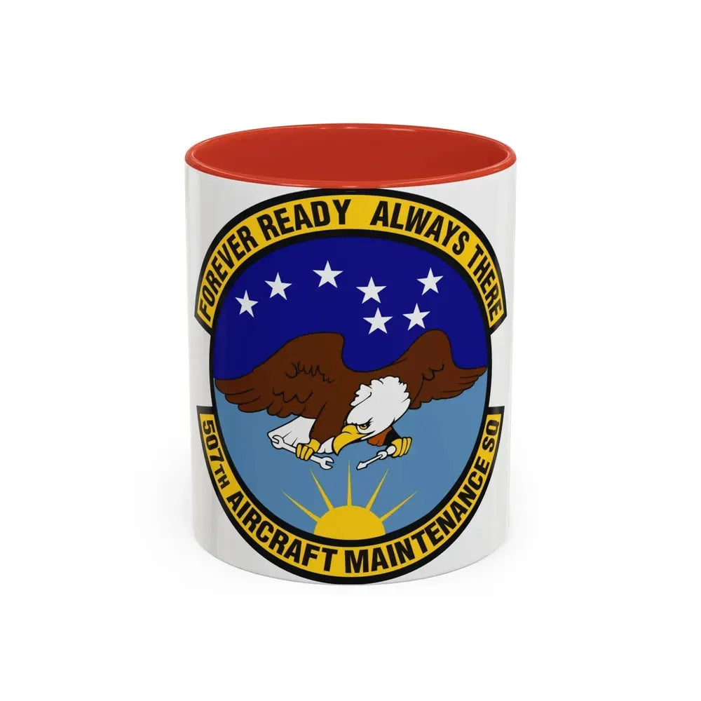 507th Aircraft Maintenance Squadron (U.S. Air Force) Accent Coffee Mug 11oz Red - Go Mug Yourself
