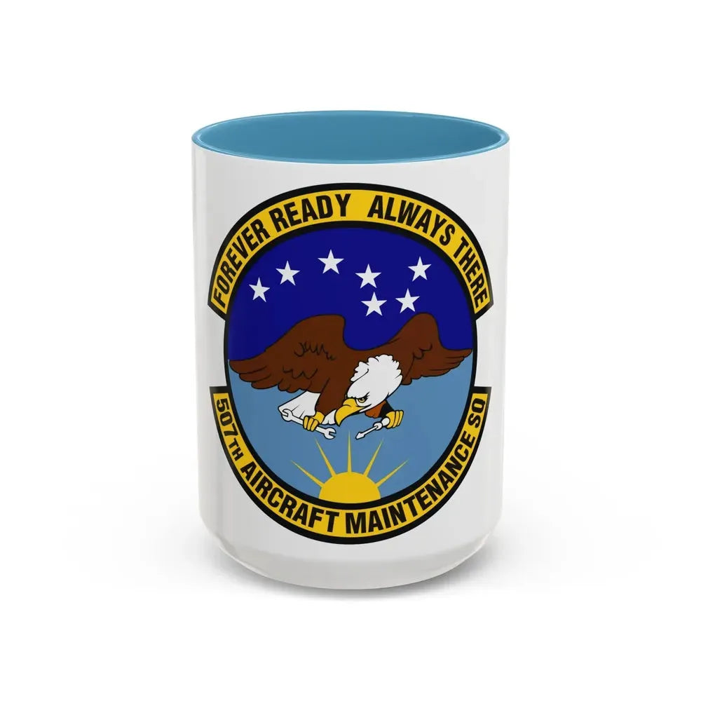 507th Aircraft Maintenance Squadron (U.S. Air Force) Accent Coffee Mug 15oz Light Blue - Go Mug Yourself