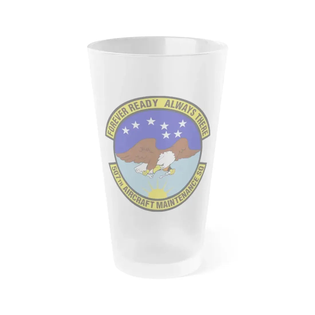 507th Aircraft Maintenance Squadron (U.S. Air Force) Frosted Pint Glass 16oz 16oz Frosted - Go Mug Yourself