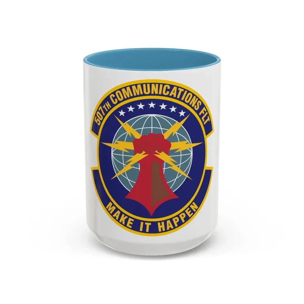 507th Communications Flight (U.S. Air Force) Accent Coffee Mug 15oz Light Blue - Go Mug Yourself