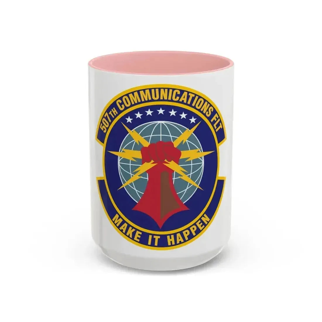507th Communications Flight (U.S. Air Force) Accent Coffee Mug 15oz Pink - Go Mug Yourself