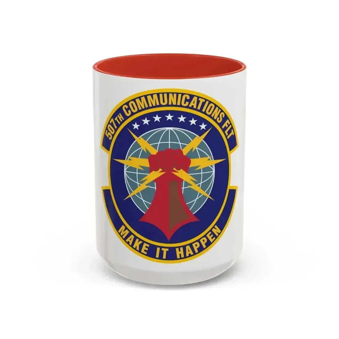 507th Communications Flight (U.S. Air Force) Accent Coffee Mug 15oz Red - Go Mug Yourself