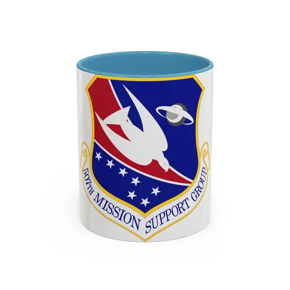 507th Mission Support Group (U.S. Air Force) Accent Coffee Mug 11oz Light Blue - Go Mug Yourself