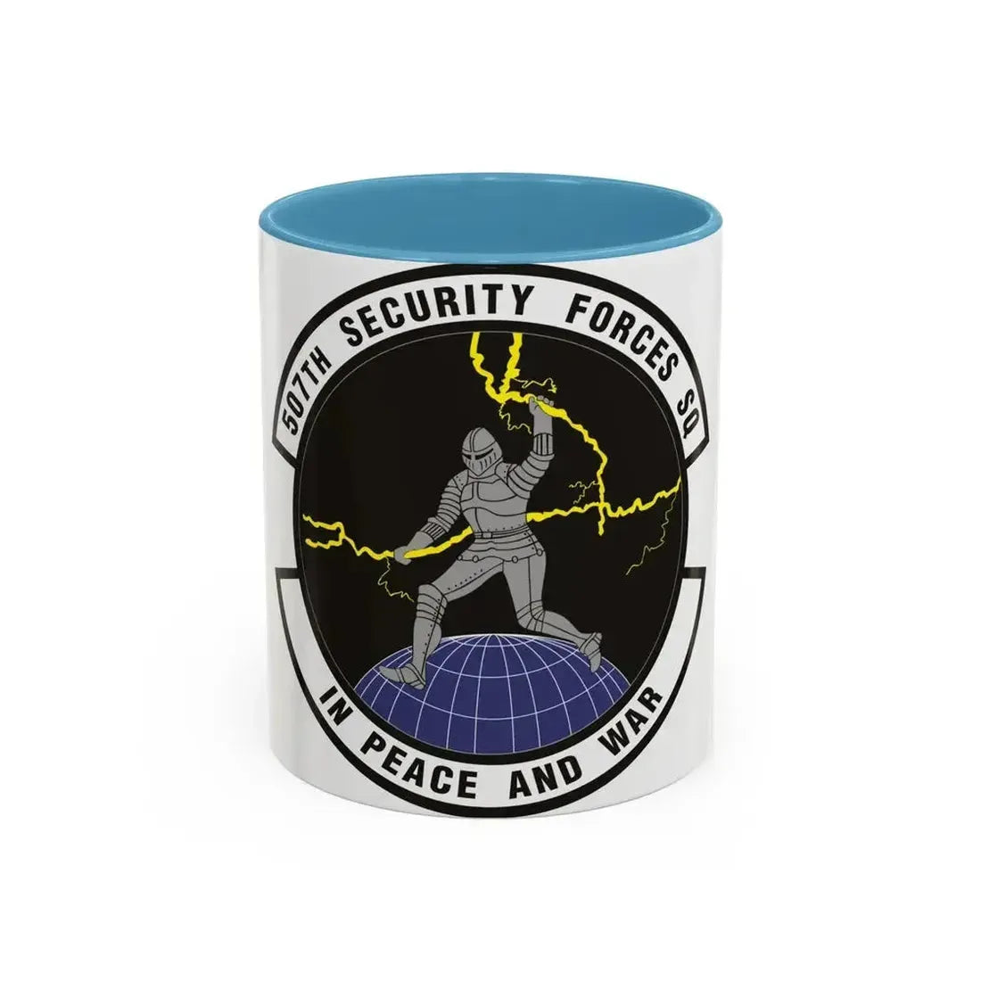 507th Security Forces Squadron (U.S. Air Force) Accent Coffee Mug 11oz Light Blue - Go Mug Yourself