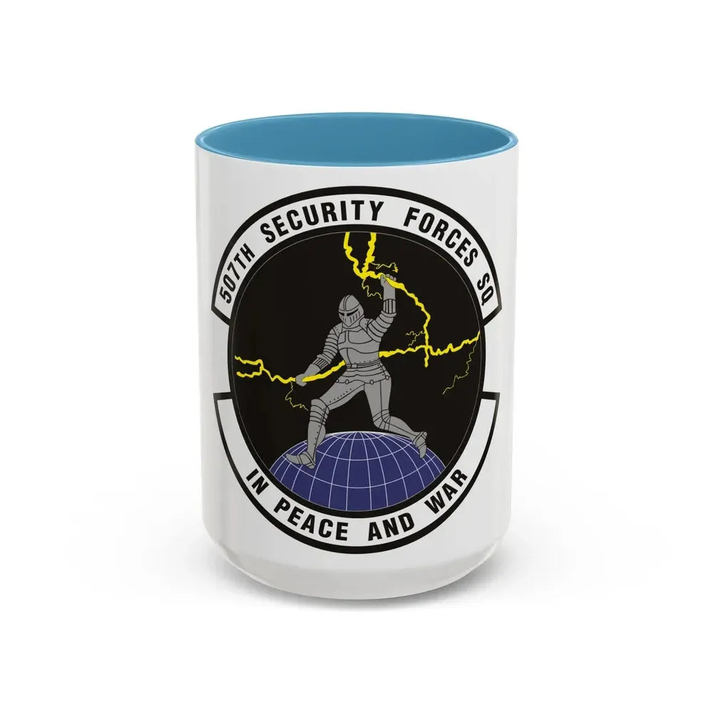 507th Security Forces Squadron (U.S. Air Force) Accent Coffee Mug 15oz Light Blue - Go Mug Yourself