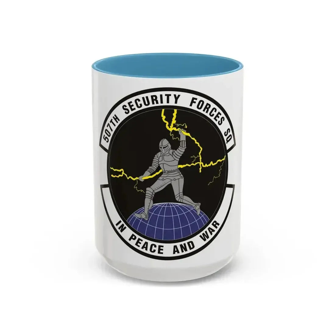 507th Security Forces Squadron (U.S. Air Force) Accent Coffee Mug 15oz Light Blue - Go Mug Yourself