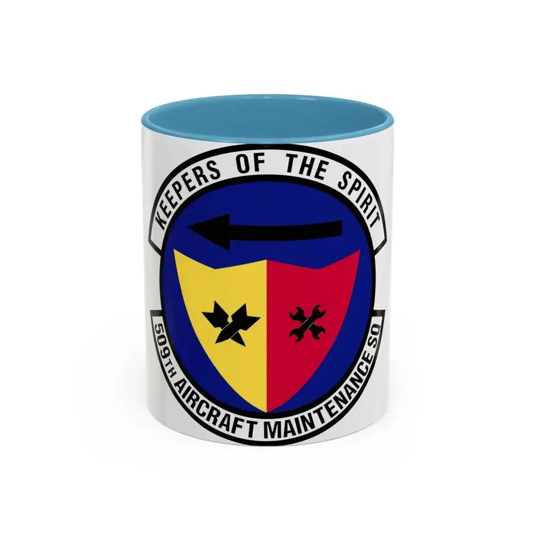 509th Aircraft Maintenance Squadron (U.S. Air Force) Accent Coffee Mug 11oz Light Blue - Go Mug Yourself