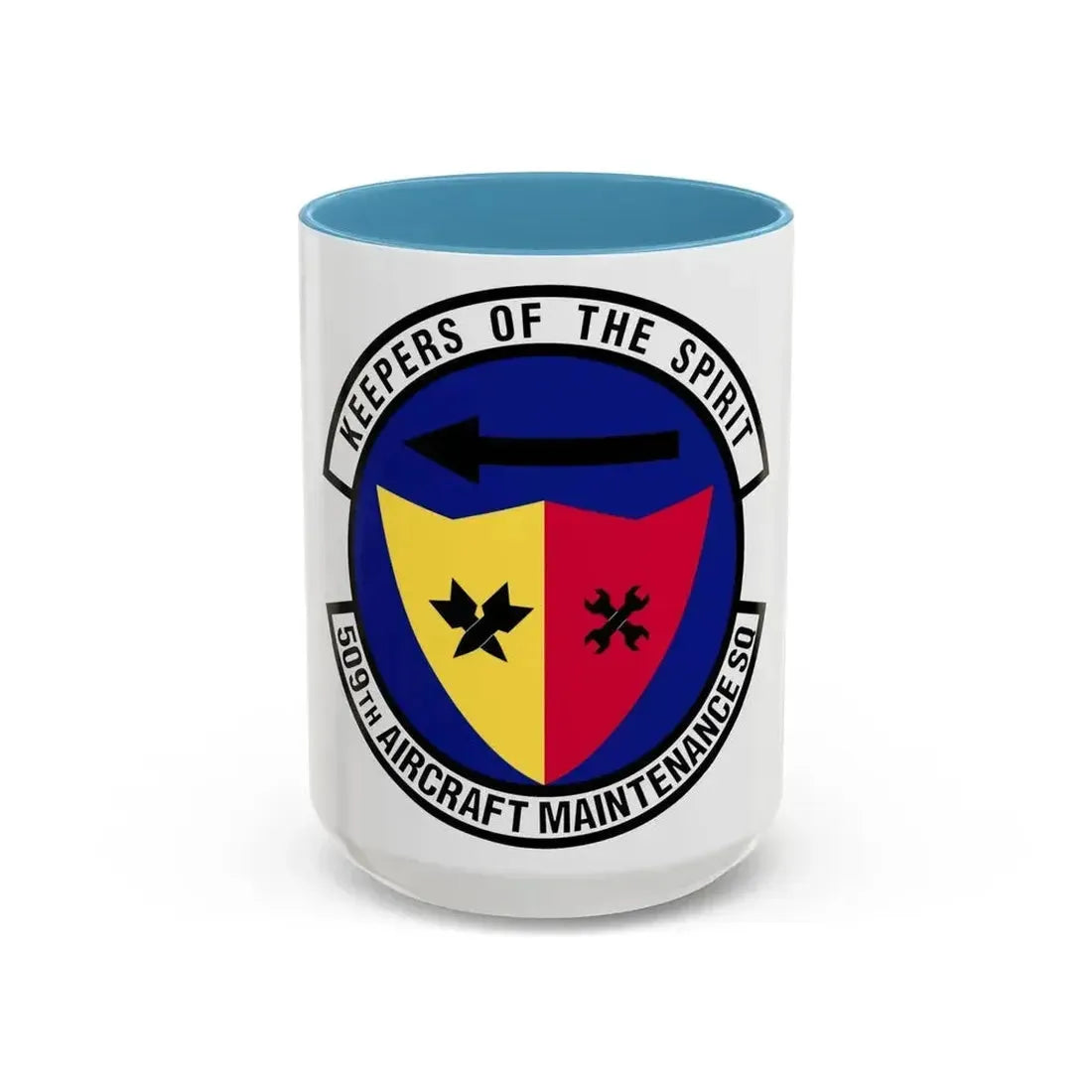 509th Aircraft Maintenance Squadron (U.S. Air Force) Accent Coffee Mug 15oz Light Blue - Go Mug Yourself