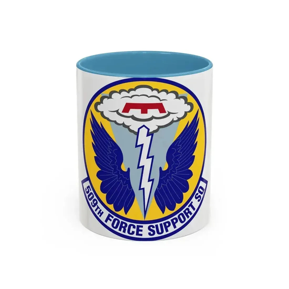 509th Force Support Squadron (U.S. Air Force) Accent Coffee Mug 11oz Light Blue - Go Mug Yourself