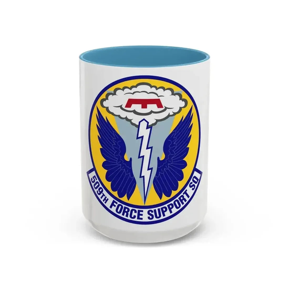 509th Force Support Squadron (U.S. Air Force) Accent Coffee Mug 15oz Light Blue - Go Mug Yourself
