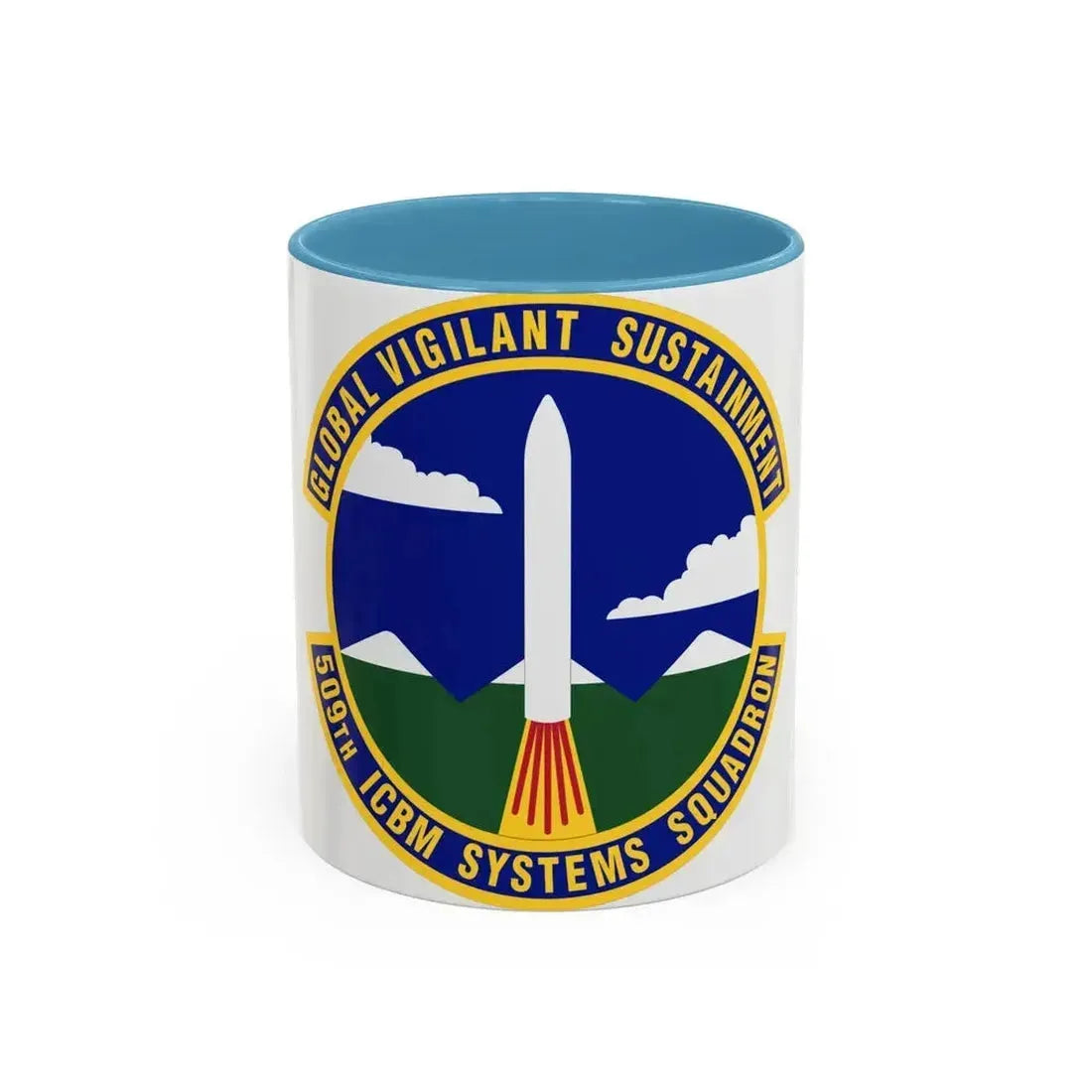 509th ICBM Systems Squadron (U.S. Air Force) Accent Coffee Mug 11oz Light Blue - Go Mug Yourself