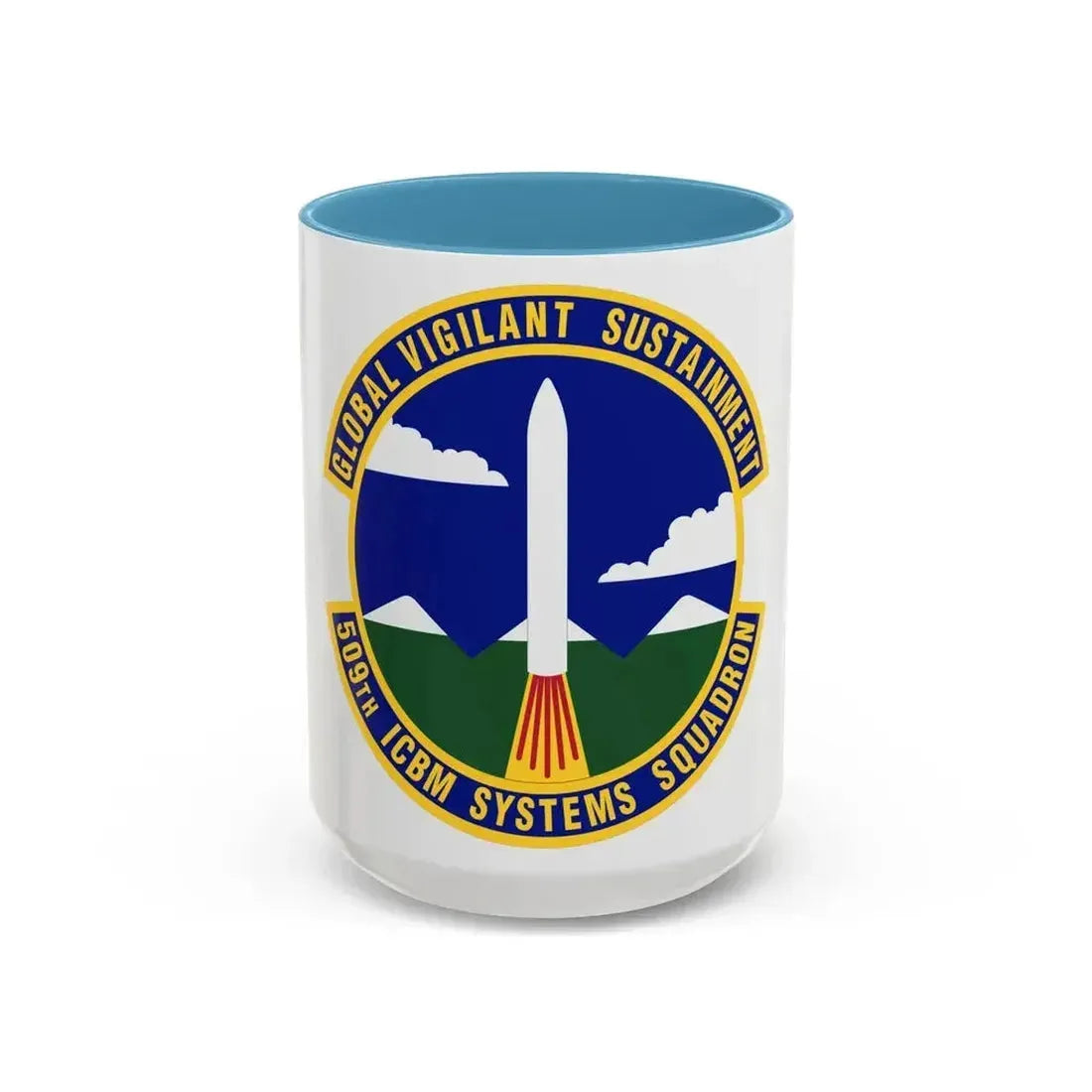 509th ICBM Systems Squadron (U.S. Air Force) Accent Coffee Mug 15oz Light Blue - Go Mug Yourself