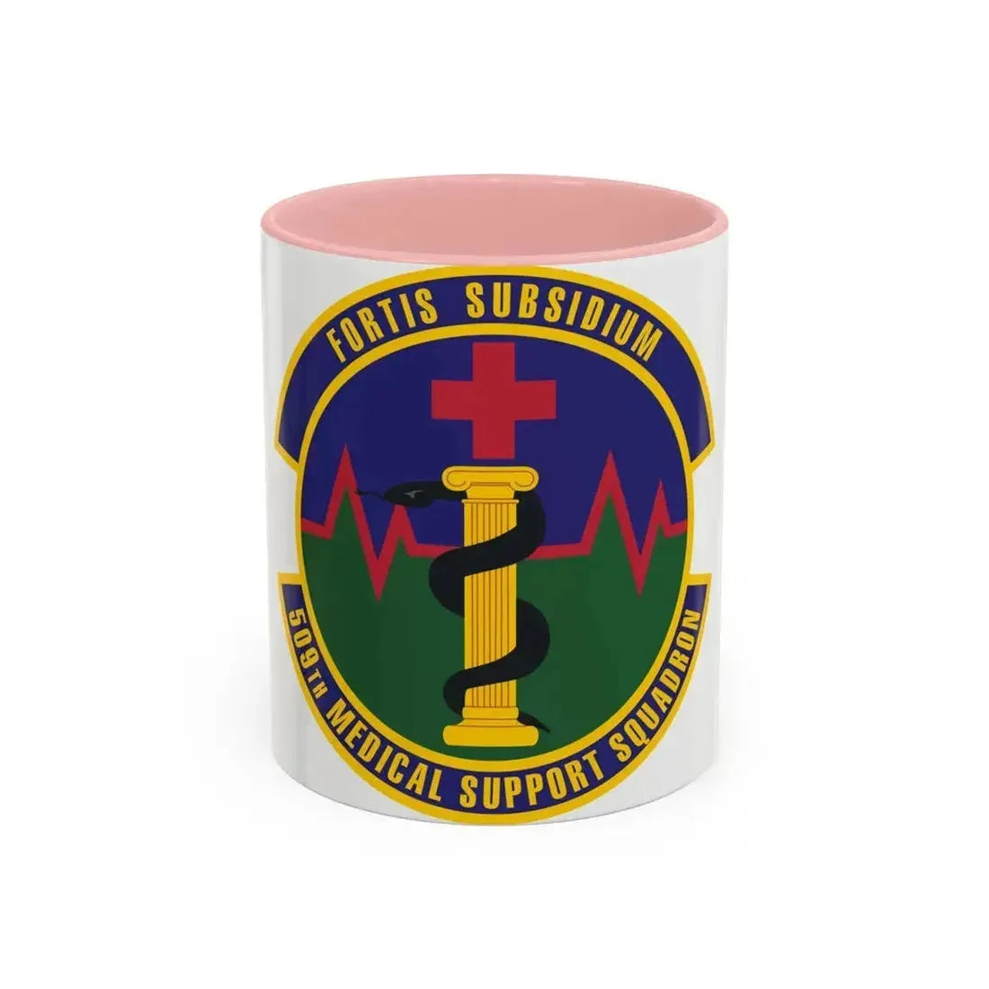 509th Medical Support Squadron (U.S. Air Force) Accent Coffee Mug 11oz Pink - Go Mug Yourself