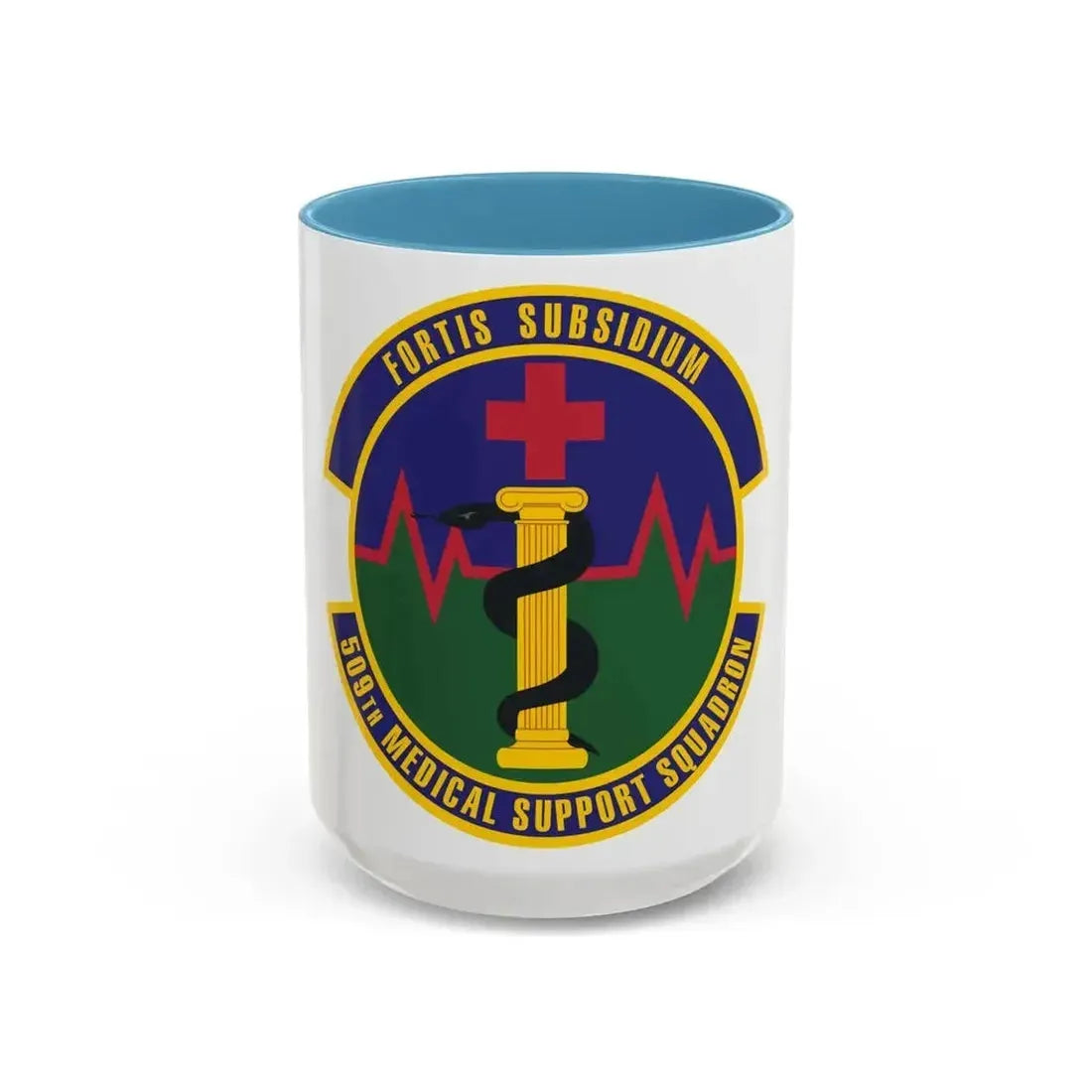 509th Medical Support Squadron (U.S. Air Force) Accent Coffee Mug 15oz Light Blue - Go Mug Yourself