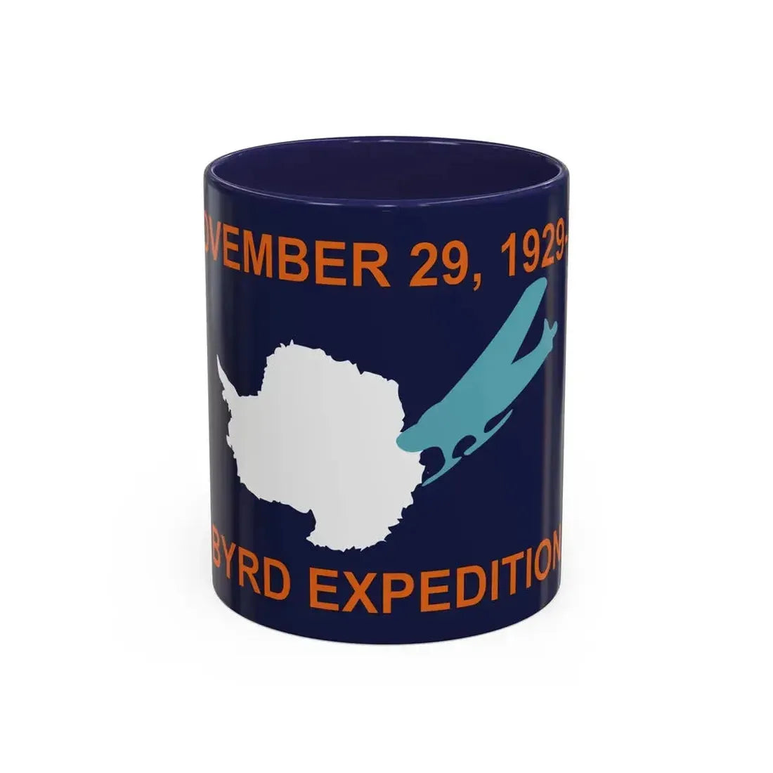 50th Anniversary Commemorative Flag of Byrd's First Antarctic Expedition - Accent Coffee Mug 11oz Navy - Go Mug Yourself