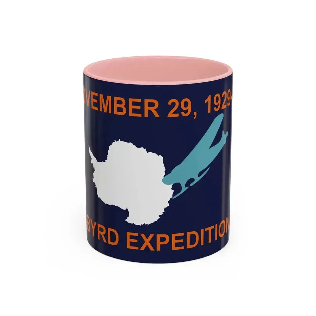 50th Anniversary Commemorative Flag of Byrd's First Antarctic Expedition - Accent Coffee Mug 11oz Pink - Go Mug Yourself