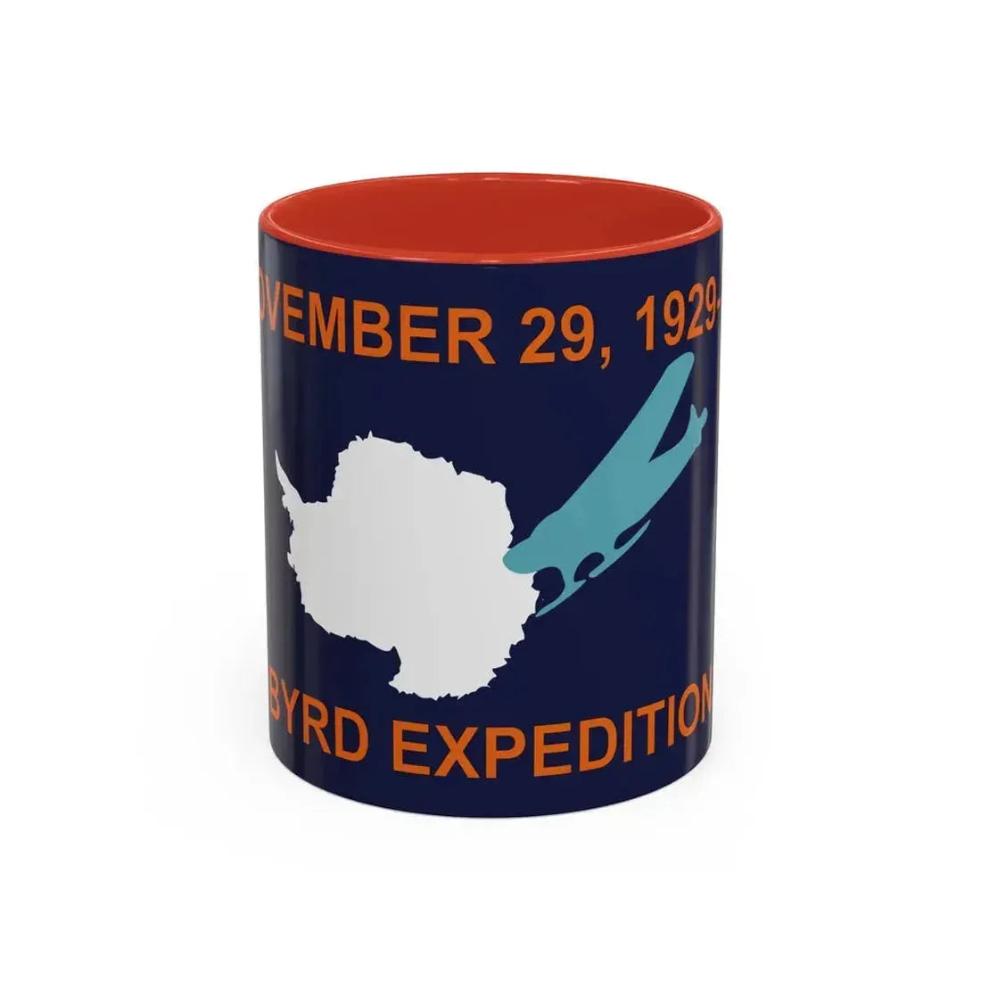 50th Anniversary Commemorative Flag of Byrd's First Antarctic Expedition - Accent Coffee Mug 11oz Red - Go Mug Yourself