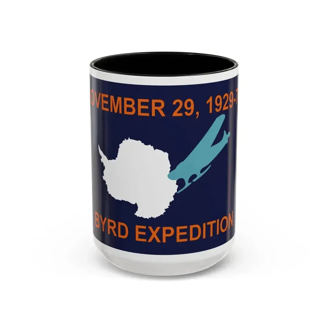 50th Anniversary Commemorative Flag of Byrd's First Antarctic Expedition - Accent Coffee Mug 15oz Black - Go Mug Yourself