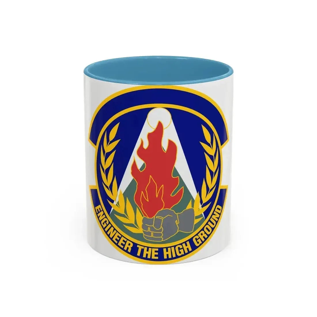 50th Civil Engineer Squadron (U.S. Air Force) Accent Coffee Mug 11oz Light Blue - Go Mug Yourself