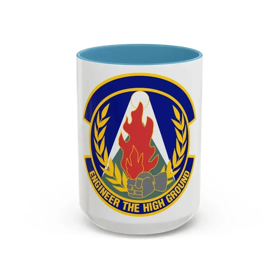 50th Civil Engineer Squadron (U.S. Air Force) Accent Coffee Mug 15oz Light Blue - Go Mug Yourself