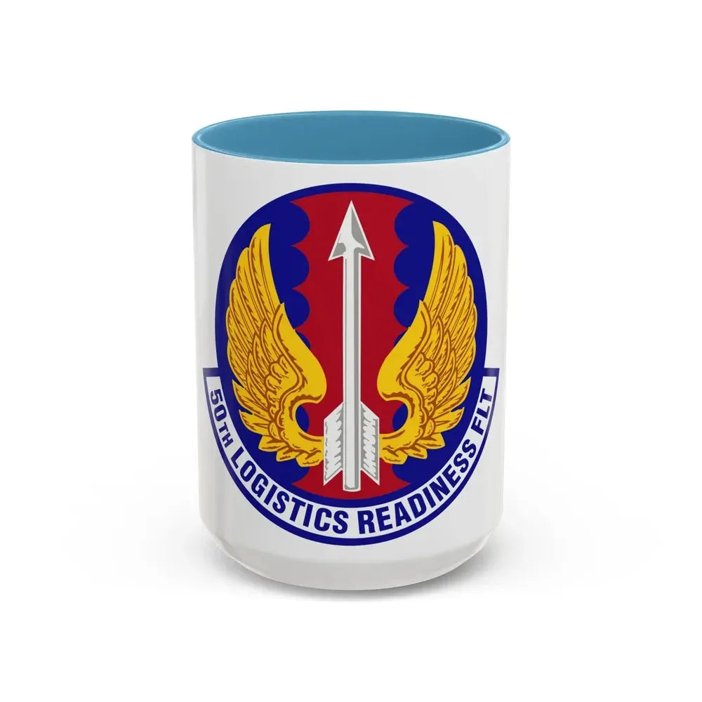 50th Logistics Readiness Flight (U.S. Air Force) Accent Coffee Mug 15oz Light Blue - Go Mug Yourself