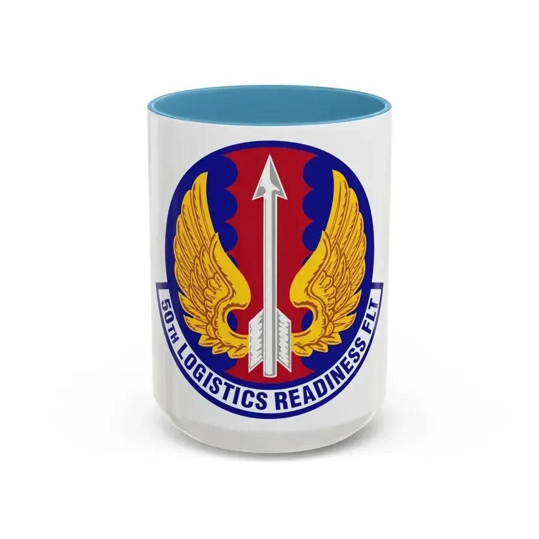 50th Logistics Readiness Flight (U.S. Air Force) Accent Coffee Mug 15oz Light Blue - Go Mug Yourself