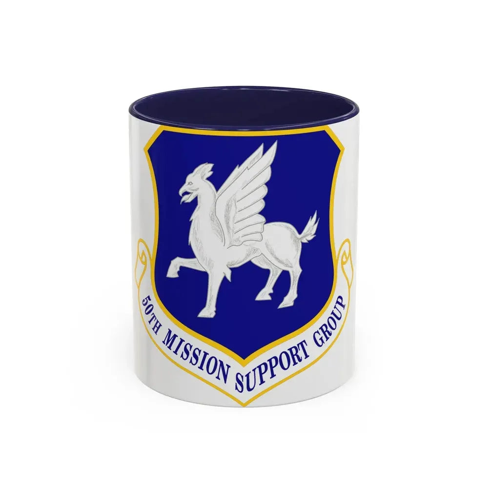 50th Mission Support Group (U.S. Air Force) Accent Coffee Mug 11oz Navy - Go Mug Yourself