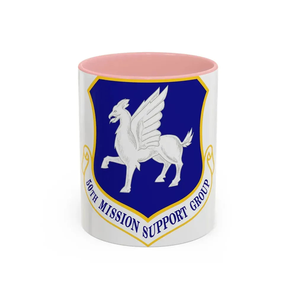 50th Mission Support Group (U.S. Air Force) Accent Coffee Mug 11oz Pink - Go Mug Yourself