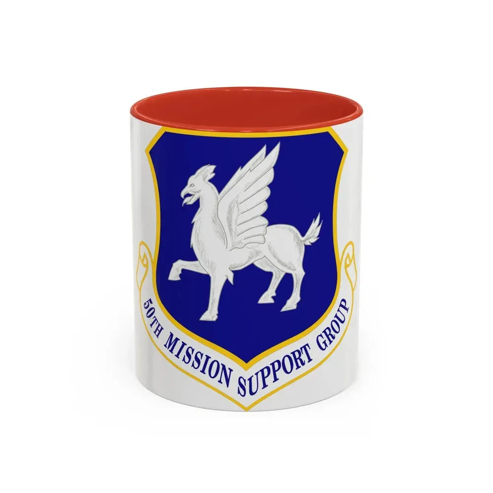 50th Mission Support Group (U.S. Air Force) Accent Coffee Mug 11oz Red - Go Mug Yourself