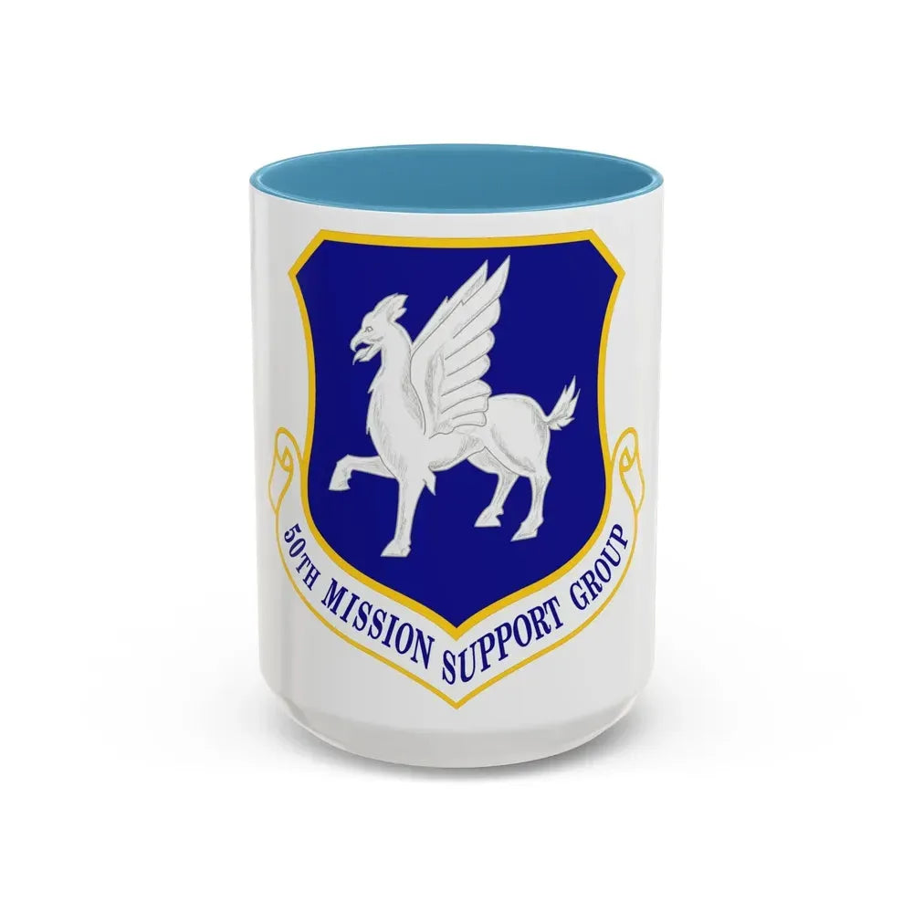 50th Mission Support Group (U.S. Air Force) Accent Coffee Mug 15oz Light Blue - Go Mug Yourself