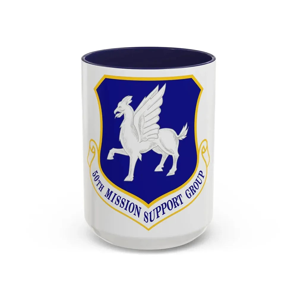 50th Mission Support Group (U.S. Air Force) Accent Coffee Mug 15oz Navy - Go Mug Yourself