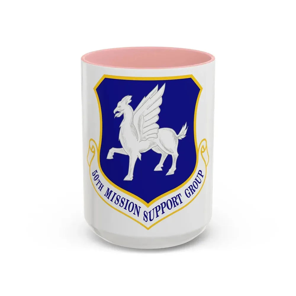 50th Mission Support Group (U.S. Air Force) Accent Coffee Mug 15oz Pink - Go Mug Yourself