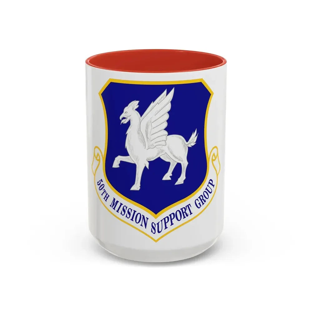50th Mission Support Group (U.S. Air Force) Accent Coffee Mug 15oz Red - Go Mug Yourself