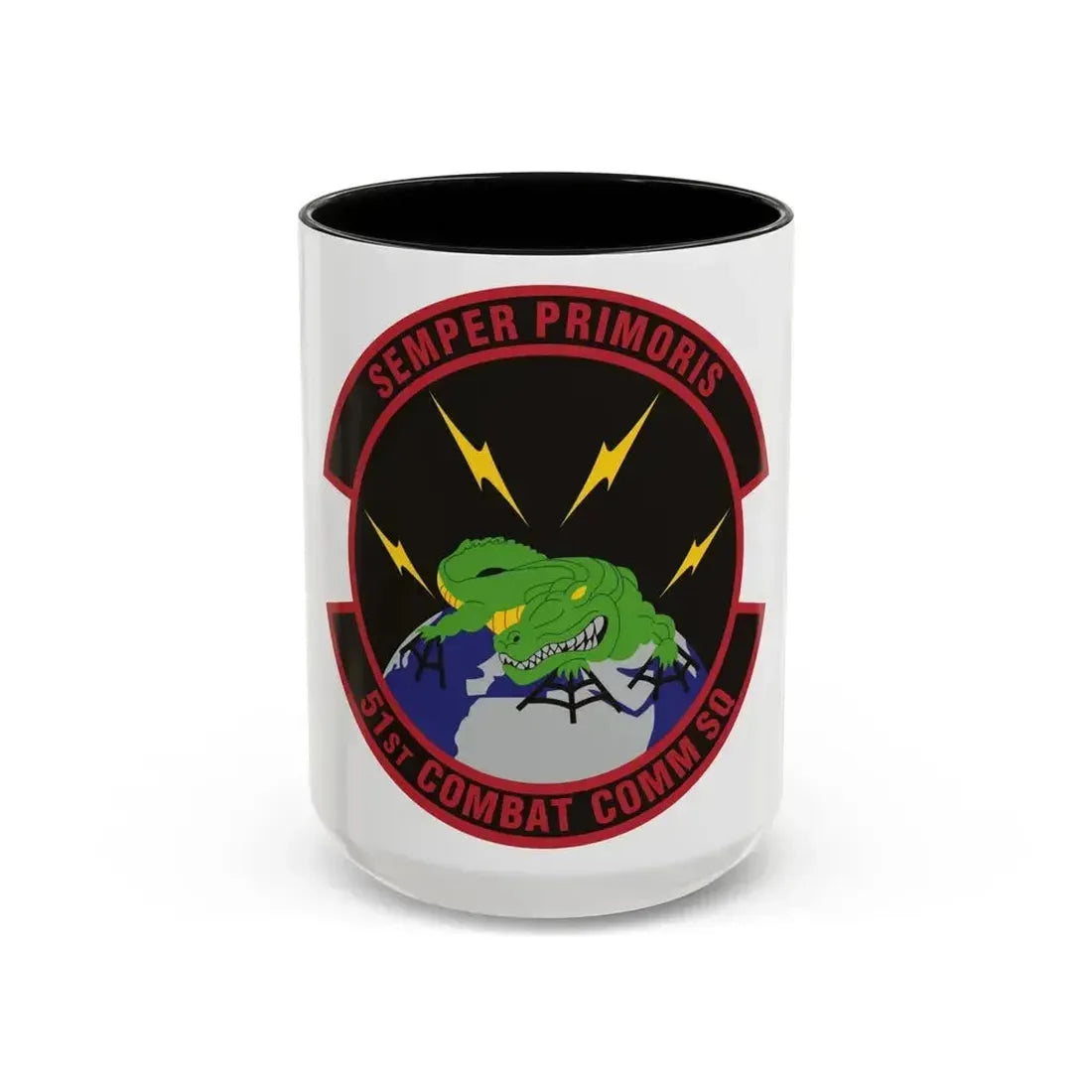 51 Combat Communications Squadron ACC (U.S. Air Force) Accent Coffee Mug 15oz Black - Go Mug Yourself