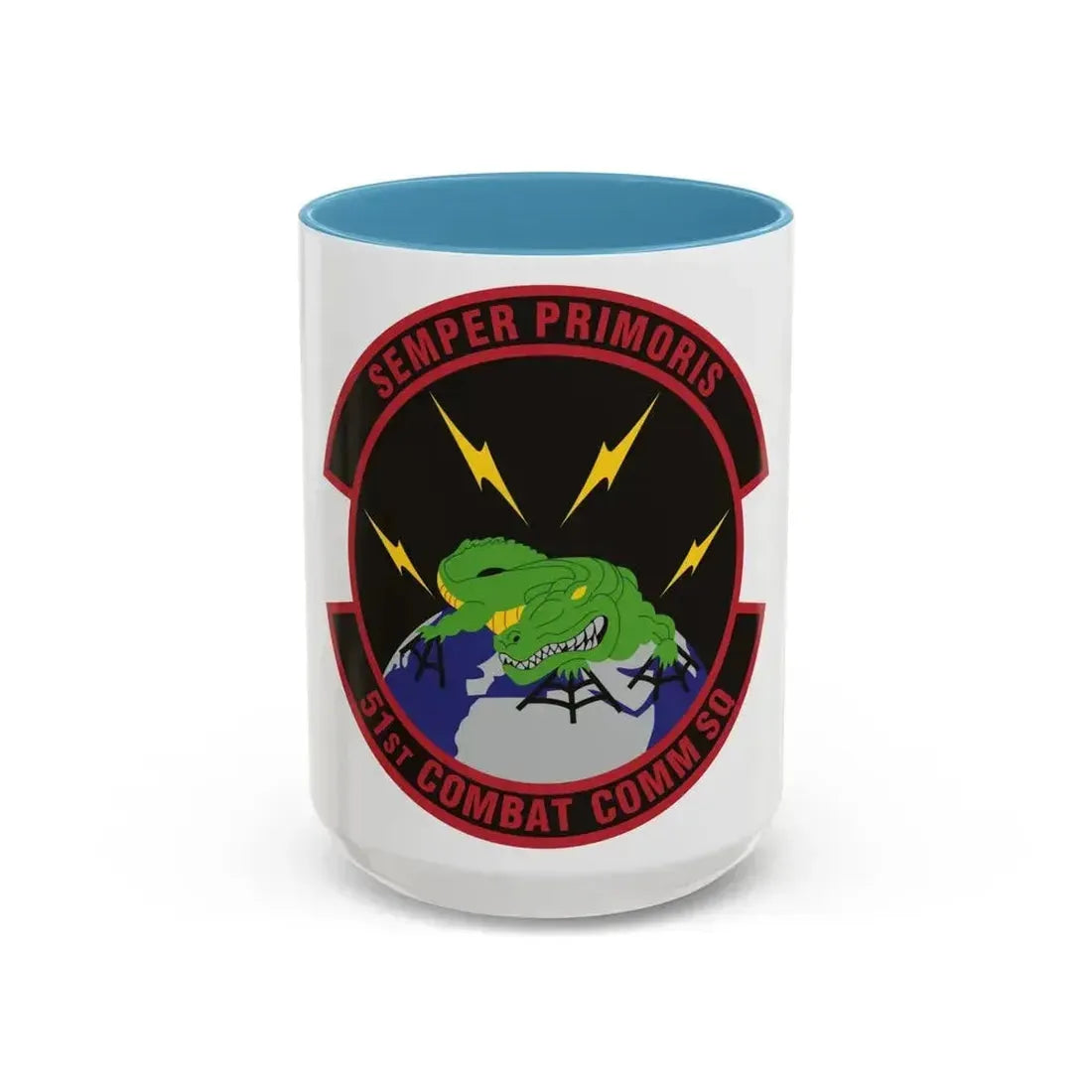 51 Combat Communications Squadron ACC (U.S. Air Force) Accent Coffee Mug 15oz Light Blue - Go Mug Yourself