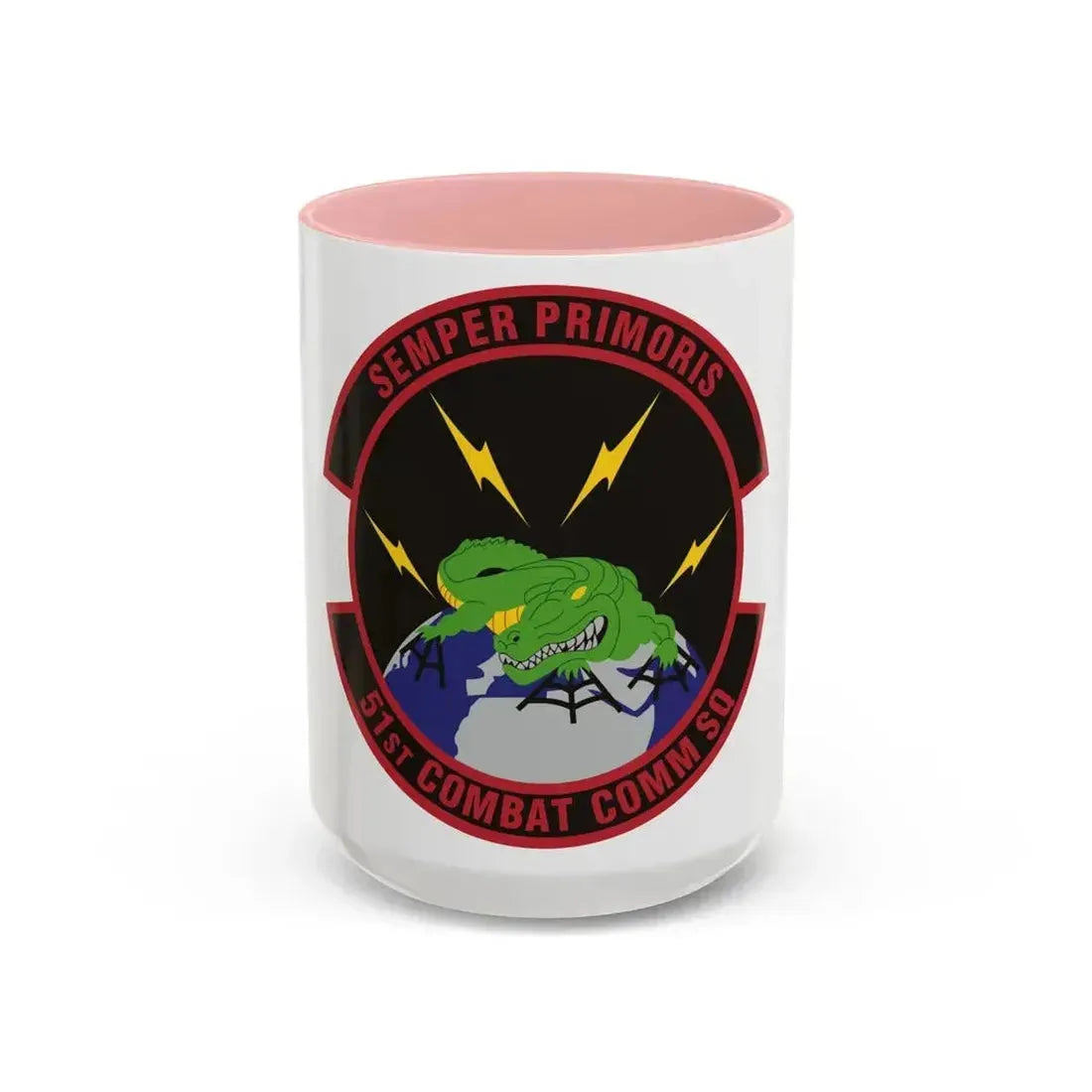 51 Combat Communications Squadron ACC (U.S. Air Force) Accent Coffee Mug 15oz Pink - Go Mug Yourself
