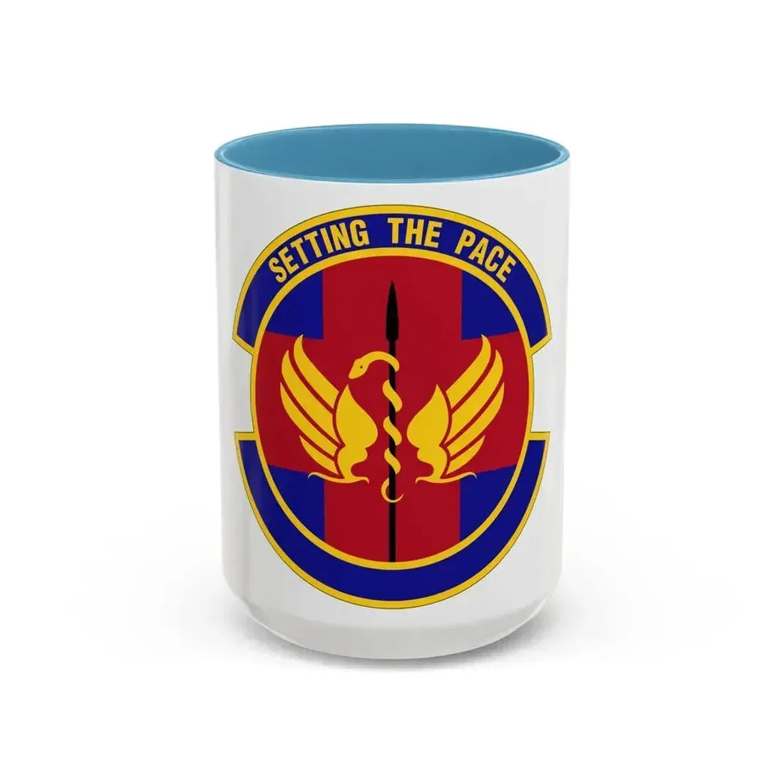51 Operational Medical Readiness Squadron PACAF (U.S. Air Force) Accent Coffee Mug 15oz Light Blue - Go Mug Yourself