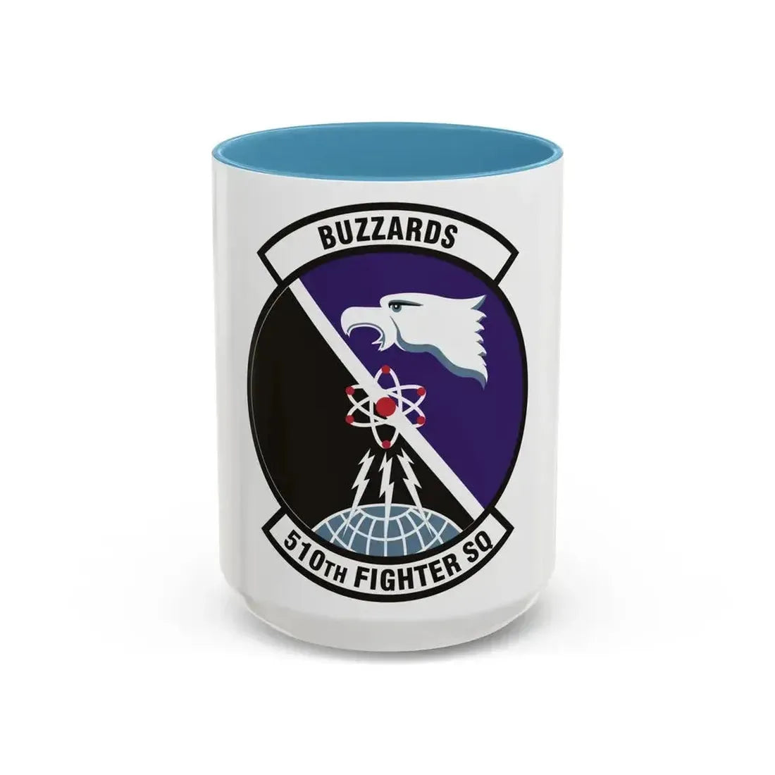 510th Fighter Squadron (U.S. Air Force) Accent Coffee Mug 15oz Light Blue - Go Mug Yourself