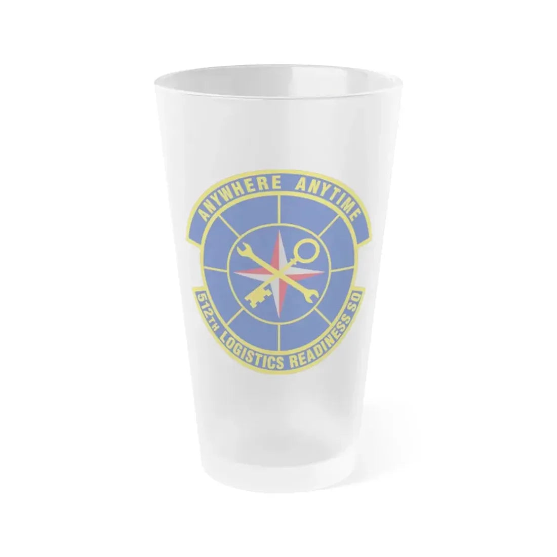 512 Logistics Readiness Squadron AFRC (U.S. Air Force) Frosted Pint Glass 16oz 16oz Frosted - Go Mug Yourself