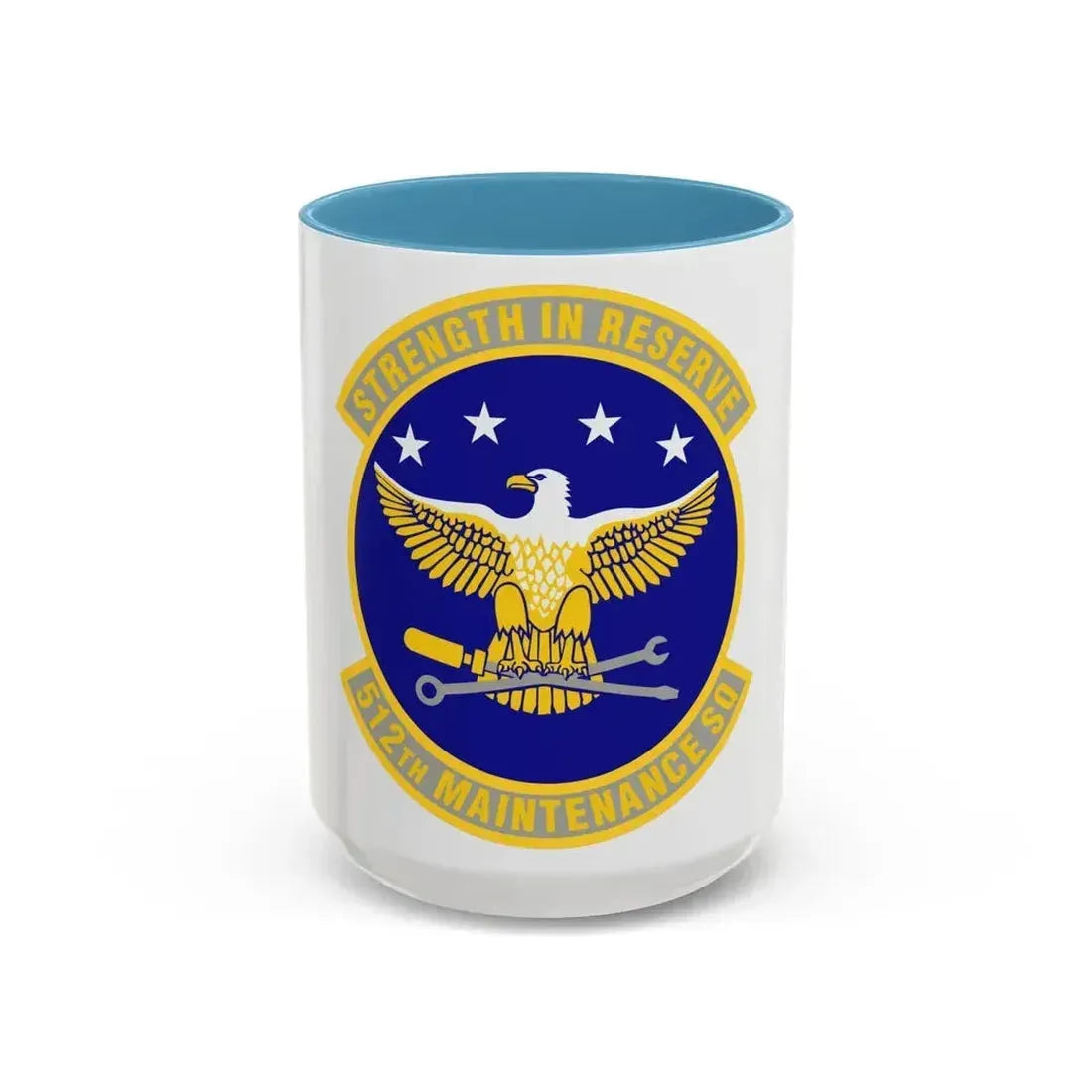 512th Maintenance Squadron (U.S. Air Force) Accent Coffee Mug 15oz Light Blue - Go Mug Yourself
