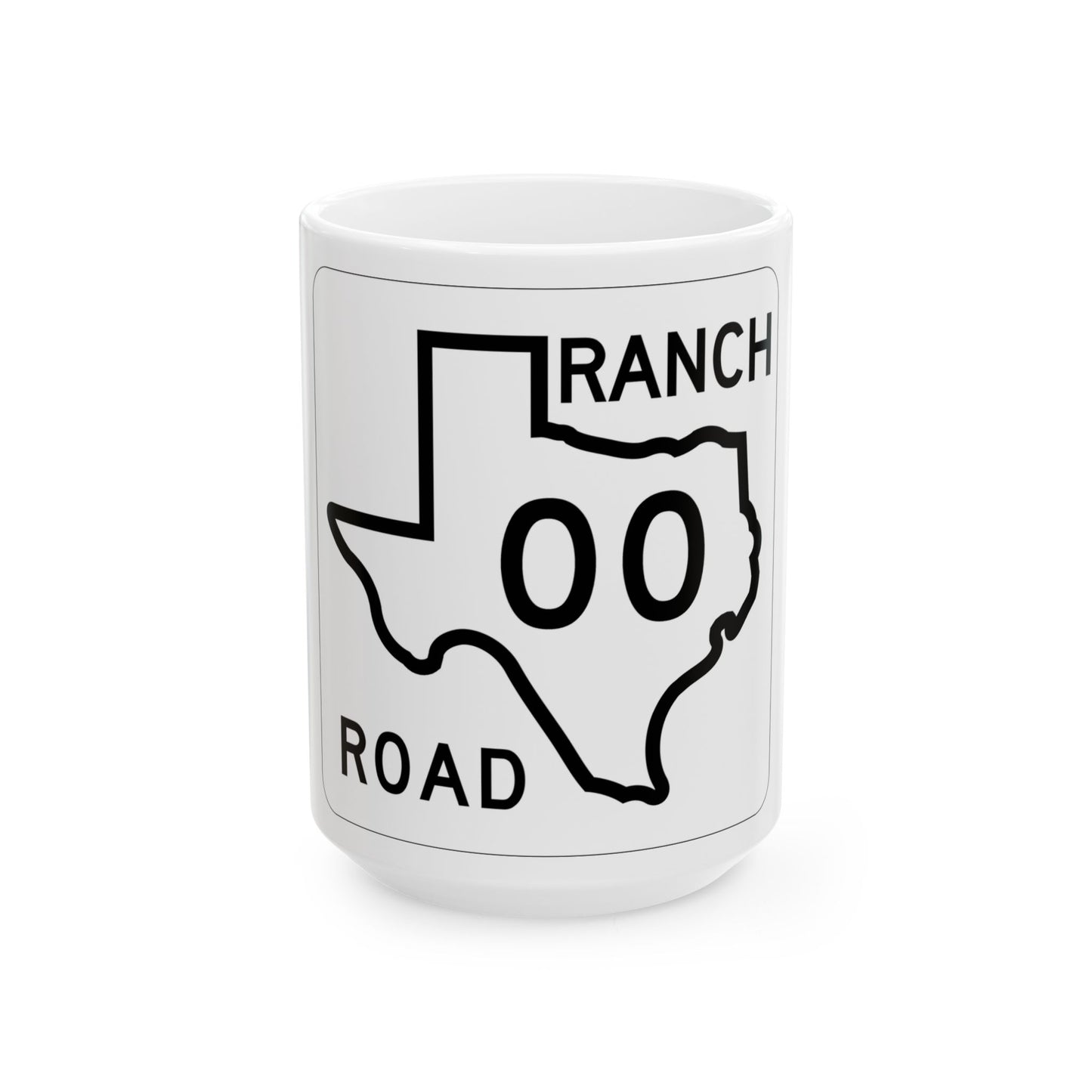 Texas RM 00 1956 template (Texas) (Road Sign) White Coffee Mug