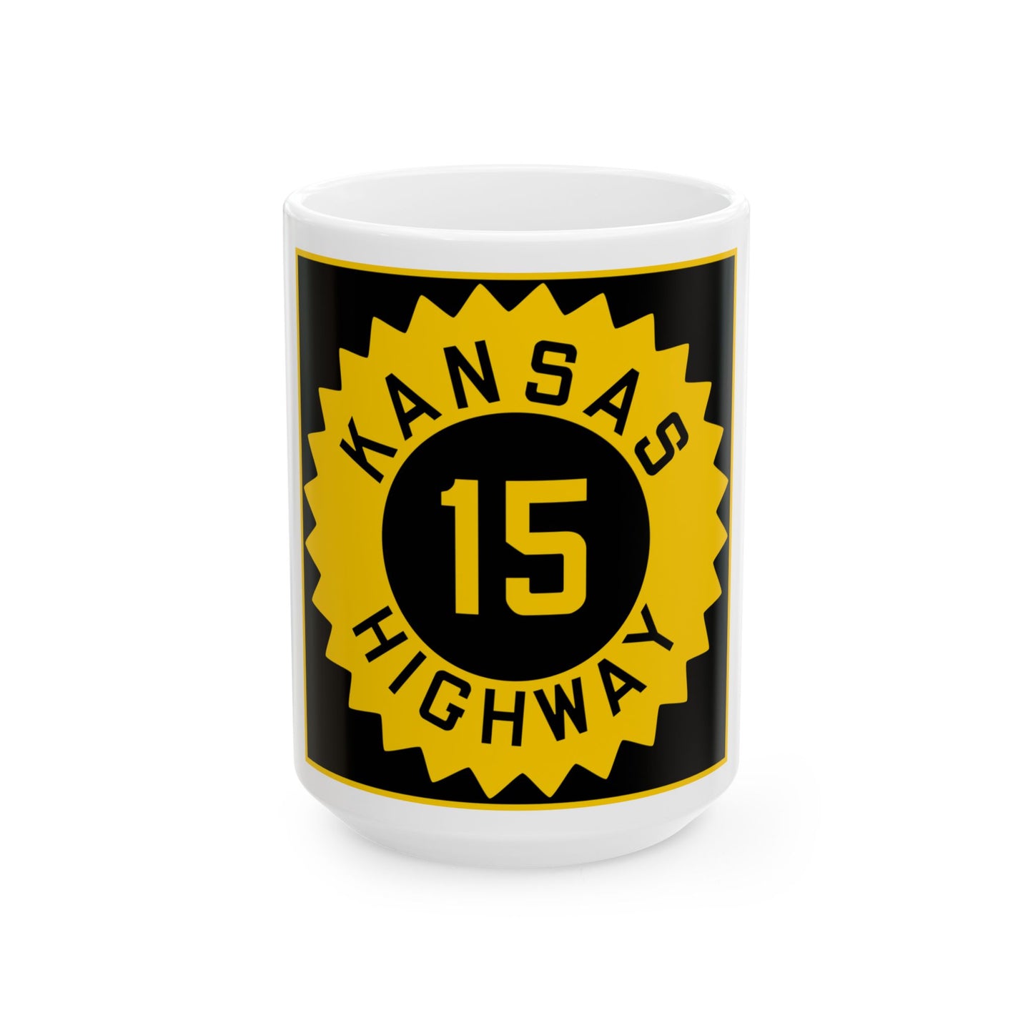 K-15 1926 (Kansas) (Road Sign) White Coffee Mug